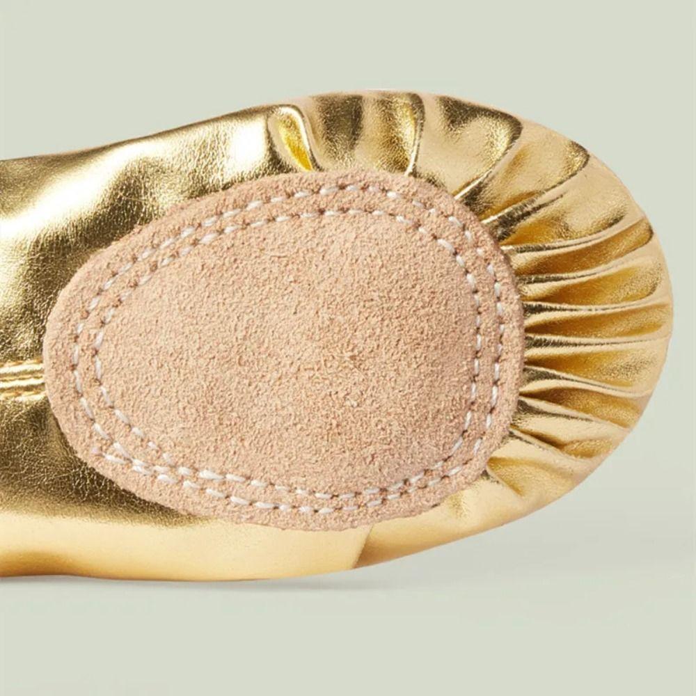 1 Pair of Gold Silver Dancing Shoes Satin Princess Shoes Gymnastics Girls' Ballet Shoes  Children