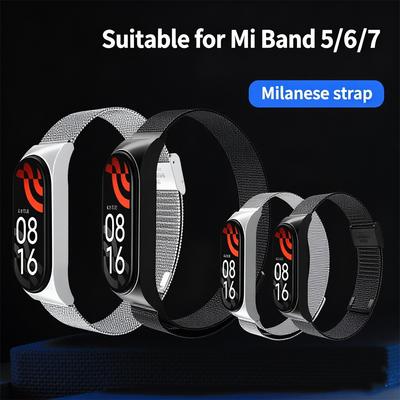 Xiaomi Mi Band 7 6 5 Edition Milan Strap Buckle Smart Watch Replacement Metal Bracelet, Suitable for the Stainless Steel Bracelet