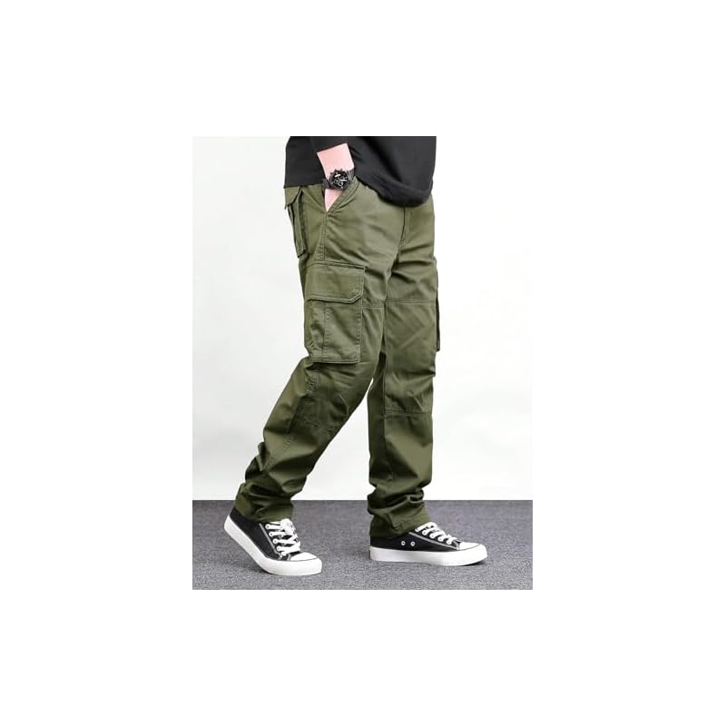 Lymio Men Cargo || Men Cargo Pants || Men Cargo Pants Cotton || Cargos for Men (Cargo-46-49) (in, Alpha, XL, Green) S