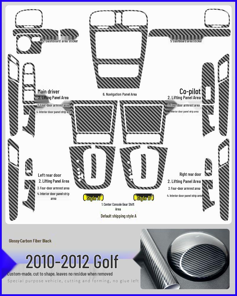 

Golf 6th/7th/7.5th Gen Carbon Fiber Interior Console & Gear Shift Sticker.