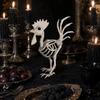 Realistische Tierknochen Halloween Hahnenstatue, Harz Hühnerknochen Figur für Hof Rasen, Lebensgroß Gruselige Außen Garten Dekoration Spukhaus