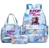 3-teiliges/Set Anime niedlich K-pop Bedruckter Rucksack mit Handtasche Federmäppchen für Teenager Schüler Mädchen Jungen Schultasche Schultasche Damen Große Kapazität Reisetasche