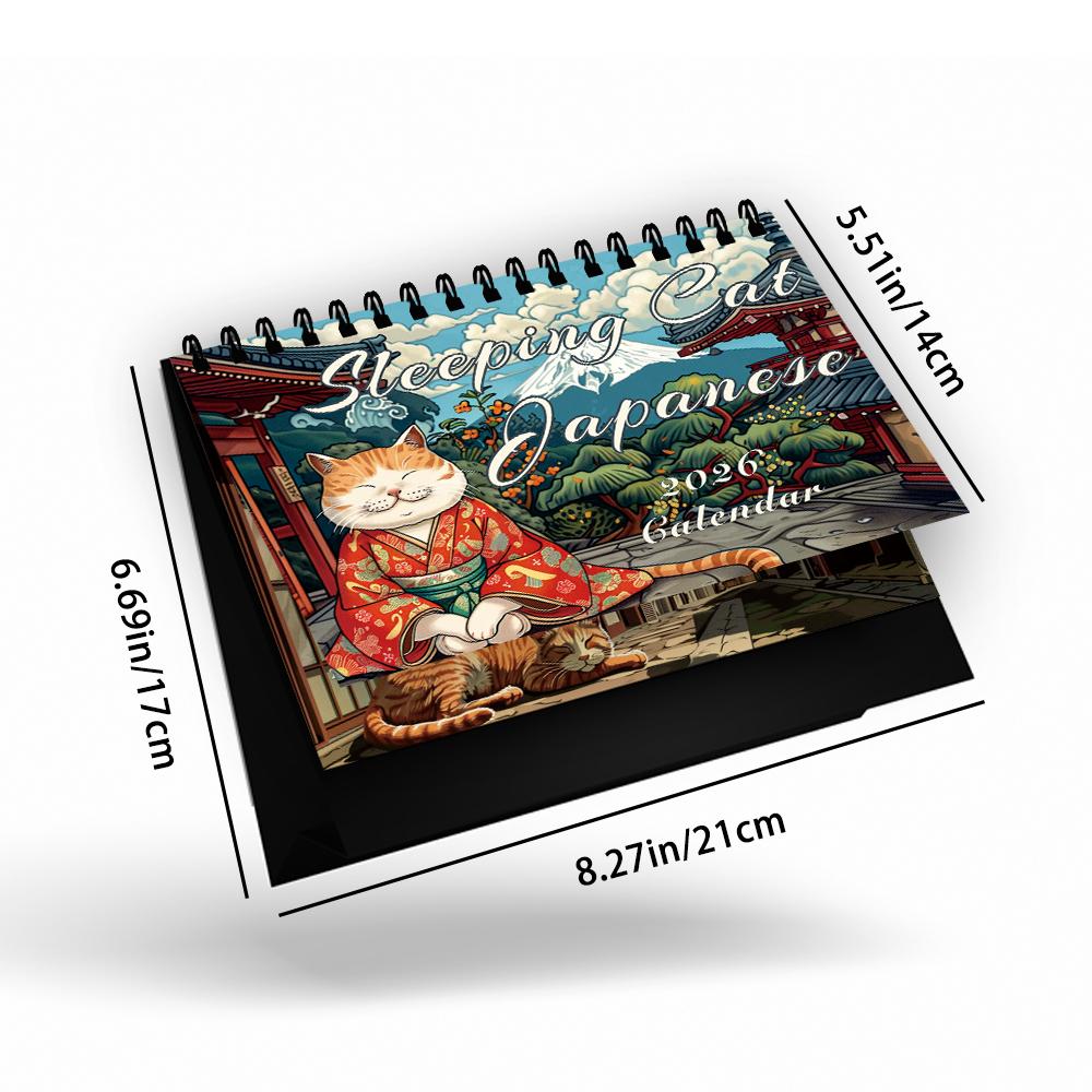 

1pc 2026 Japanese Cat Theme Calendar, 12 Months Monthly Schedule,Desk Calendar, Perfect Gift for Birthdays & Christmas, New Year