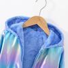 Giacca con Cappuccio e Zip in Pile Color Gradiente per Bambine 1-11 Anni