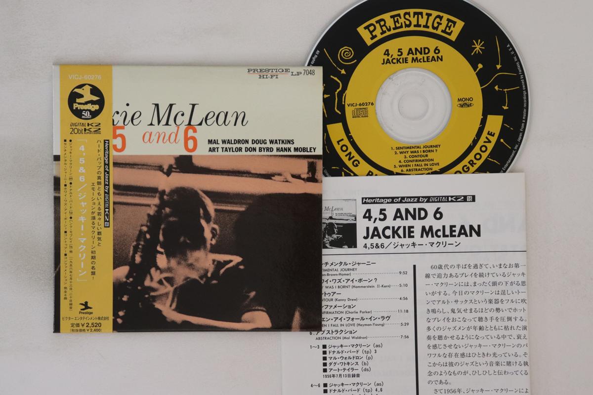 

CD JACKIE MCLEAN - 4, 5 And 6 VICJ60276 Prestige 1999 Japan Obi Jazz Used