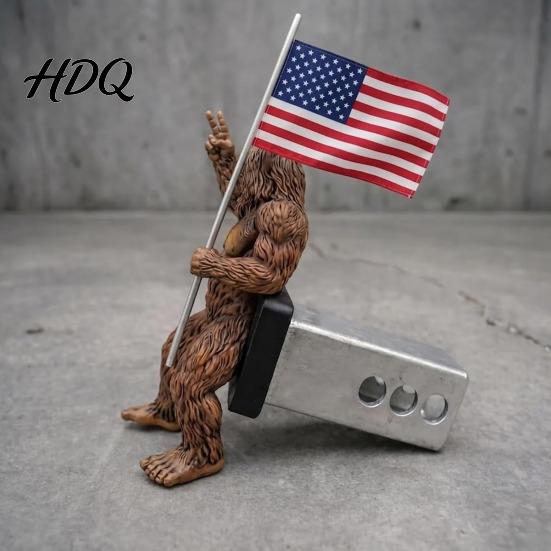 Universal Hitch Cover Patriotic Big Foot Trailer for 1.25/2 Inch Receivers Funny Pickup Truck Accessory Cars SUV Trucks Eye-catching Vehicle
