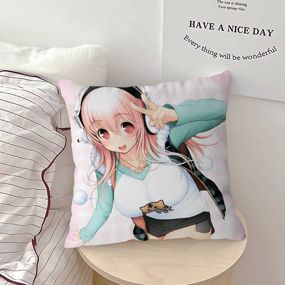 S-Super S-Sonico 45*45cm Cushion Cover Pillow Cover Decor Pillowcase Home Pillowcase For Couch Pillow