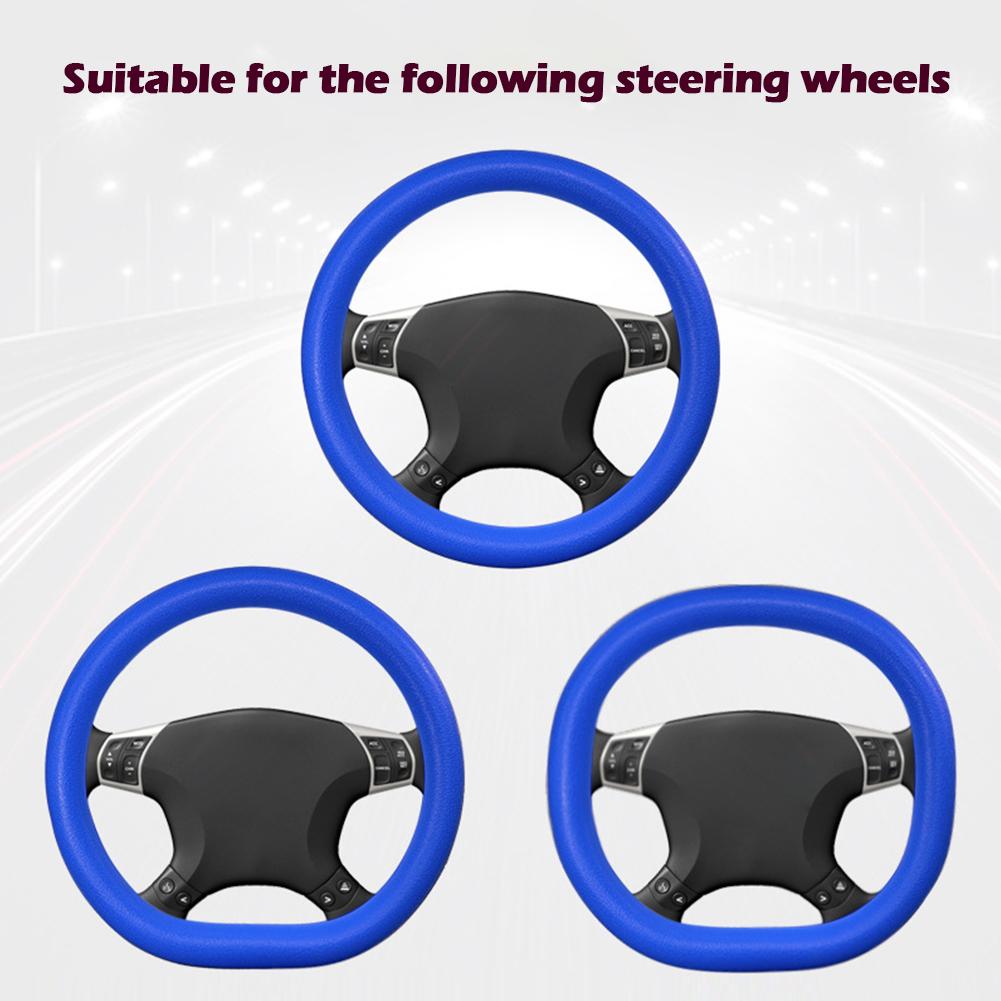 Car Universal Silicone Steering Wheel Elastic Glove Cover Texture Soft Multi Color Auto Decoration DIY Covers Accessories