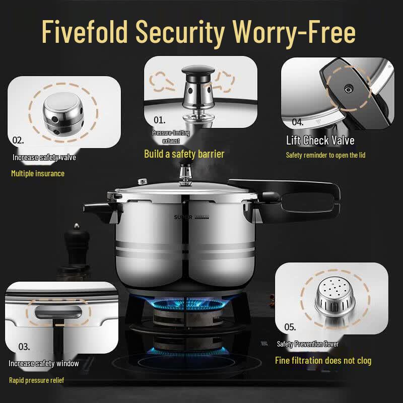 SUPOR 5.2L Stainless Steel Pressure Cooker