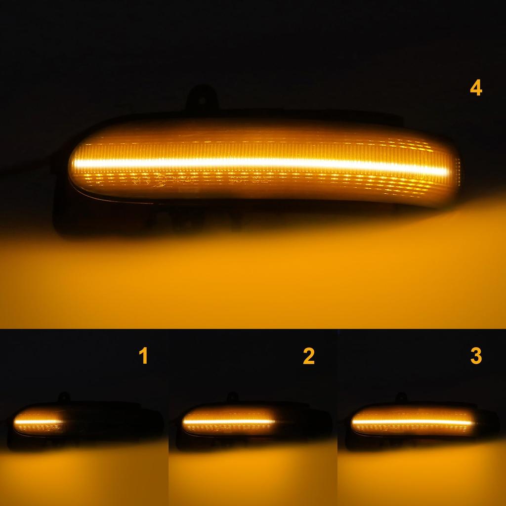 Compatible W203 LED Sequential Turn Signal Door Mirrors with Smoked Lenses Pair and Hotimp® Mercedes-Benz C-Class (Genuine Replacement) - (Left Right)