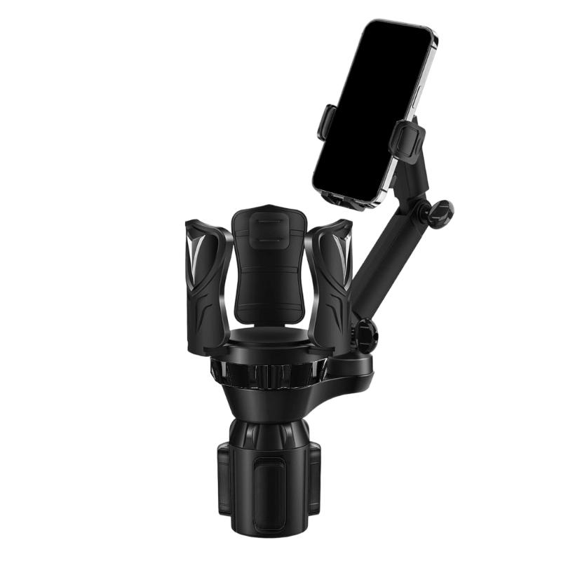 

2 In 1 Car Cup Holder Phone Mount Expander Adjustable Universal For Most Smartphones And Beverages 360 Degree Rotation