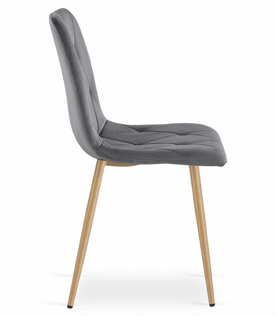 LIBRA Chair - Dark Gray Velvet / Wood Color Legs X 1