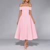 Elegant Off Shoulder A Line Dress With High Waist For Casual And Daily Wear