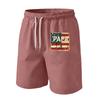 Men's Drawstring Waist Casual Shorts with Flag Graphic Elastic Adjustable Fit Lightweight Relaxed Style for Everyday Wear