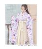 Graduation Ceremony Hakama Set for Elementary School Japanese Graduation Undergarment with Half Collar Hakama Obi with Obi Pillow Waist Lavender x
