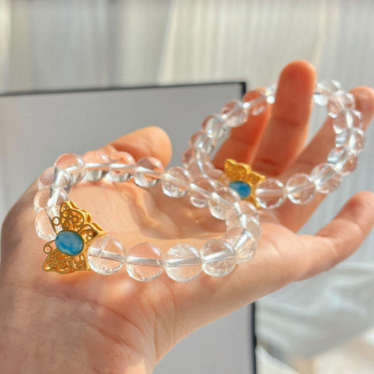 10Mm Design Natural White Crystal Bracelet Bracelet Cool Summer