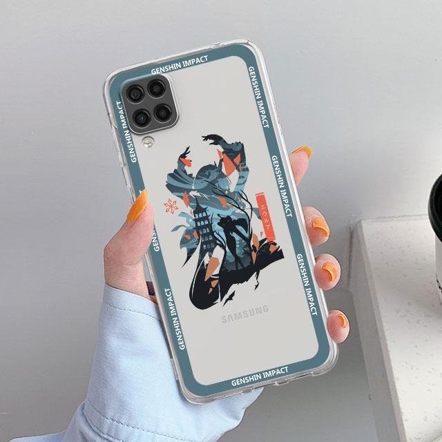 Funda Transparente Para Samsung Galaxy A52 A12 A51 A32 A21s A71 A32 A22 50 A70 A31 A72 5G Cubierta de Teléfono Genshin Impact Jujutsu Kaisen Coque