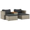 VidaXL Garden Lounge Set with Cushions 5 Pcs, Sofas with Footrest, Patio Terrace Furniture Set, Grey Resin 365726