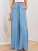 2025 Spring Summer New Women's Wide Leg Pants Elastic Belt Wide Leg High Waist Long Skirt