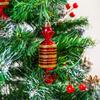 Christmas tree baubles 6 pcs candy PRL red gold plastic Christmas tree babka