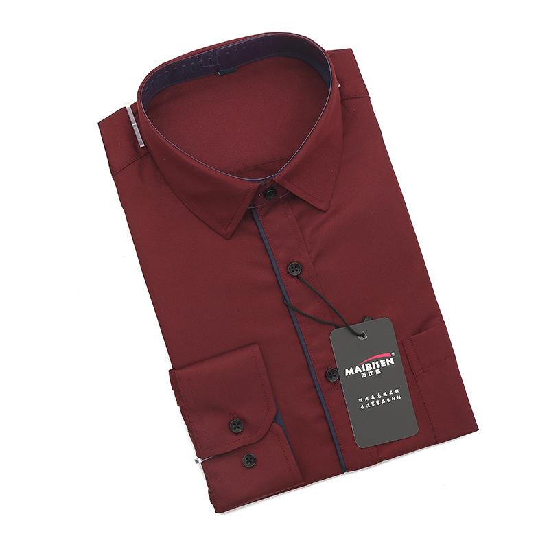 Spring and Autumn Fashion Shirts Men's Business Self-cultivation Professional Tooling Tops Youth Trend Solid Color Long-sleeved Shirts