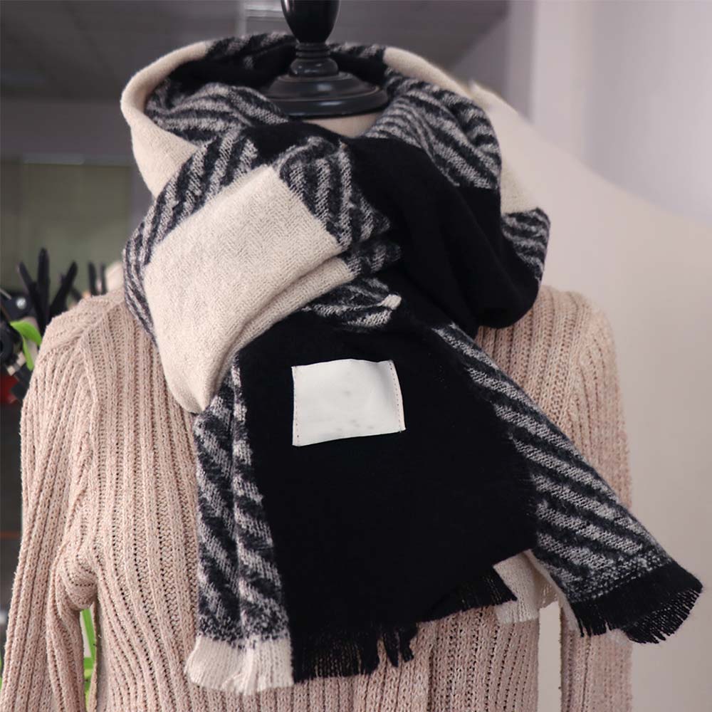 Korean Striped Plaid Scarf Casual Checkered Scarf Fashion Winter Men's Scarf  Males