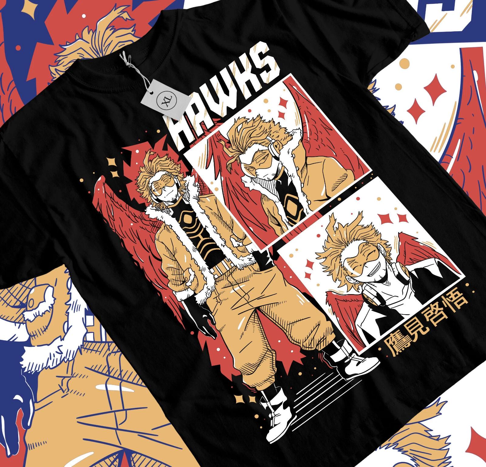 

My Hero Academia anime Wing Hero Hawks Keigo Takami T-Shirt manga All Size 2XL
