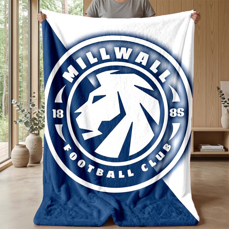 Millwall Football Print Flannel Blanket, Soft Warm Lightweight Throw Blanket for Sofa Bed Camping
