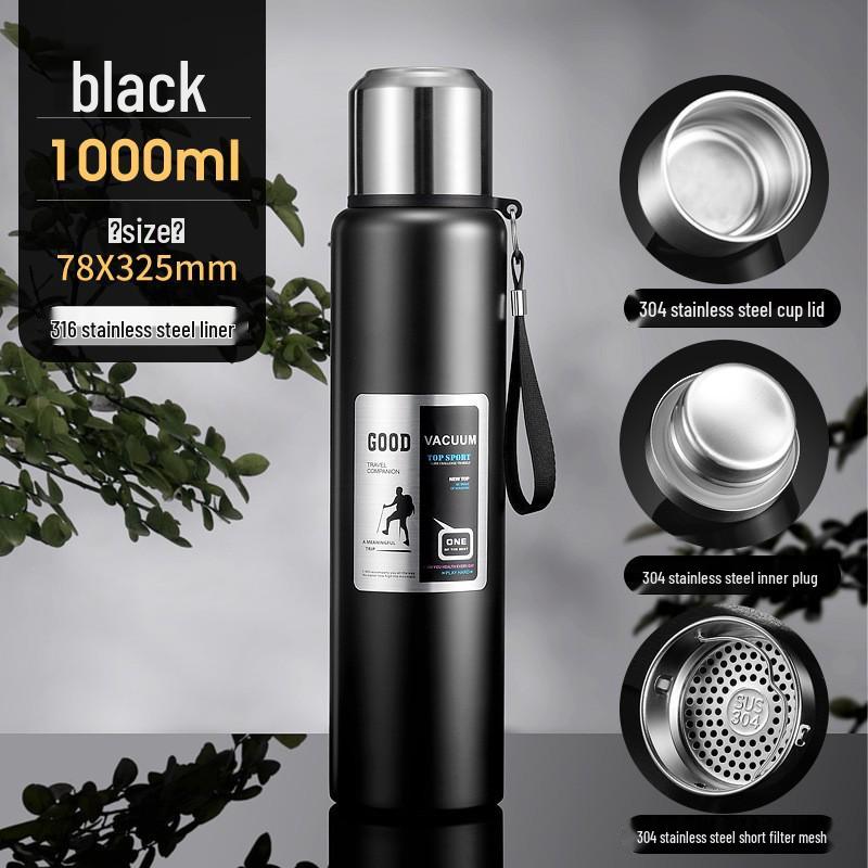 316 Stainless Steel Insulated Travel Flask - Large Capacity & Portable for Outdoor Use
