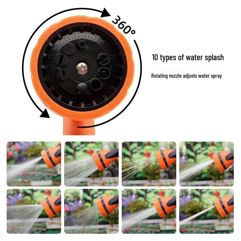 Rubberized 10-Function High-Pressure Shower Head Water Gun for Gardening & Car Wash