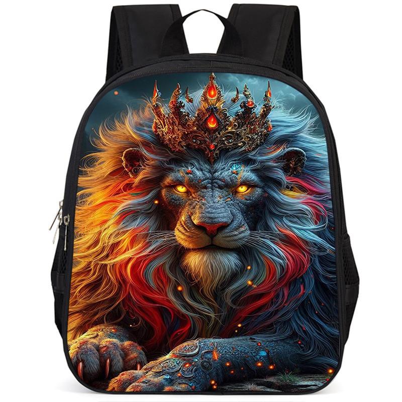 Großes Fassungsvermögen Löwe 15-Zoll Oxford-Stoff Schulrucksack für Kinder Leicht und Ergonomisch