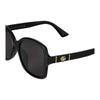 Gucci Full Frame Black Plate Frame Square Sunglasses Women's