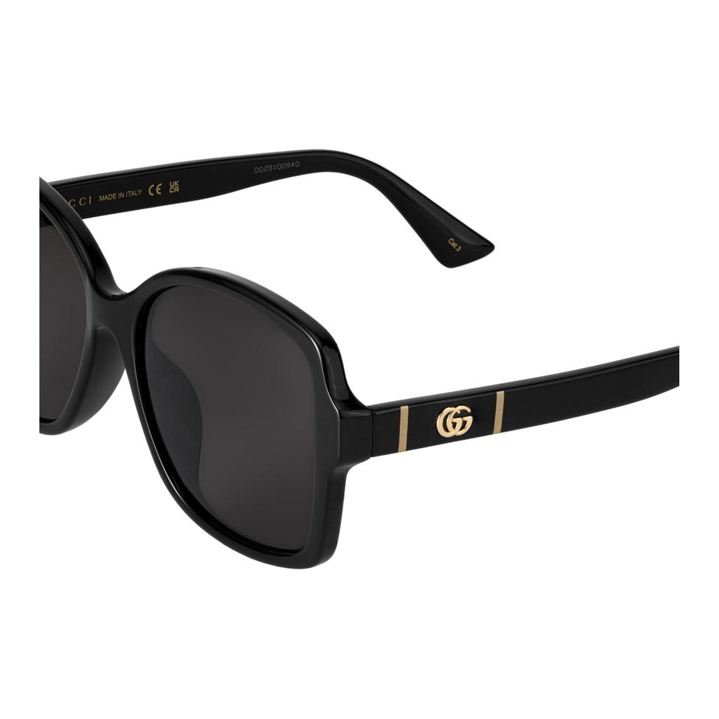 Gucci Full Frame Black Plate Frame Square Sunglasses Women's