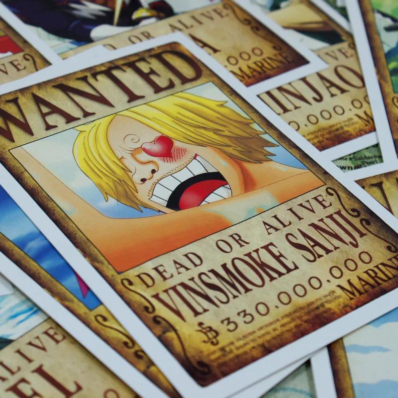100 Hojas/Set Anime ONE PIECE Orden de Búsqueda Serie completa de personajes 100 Tarjetas Postales Tarjeta de Felicitación Tarjeta de Deseos Regalo de Navidad