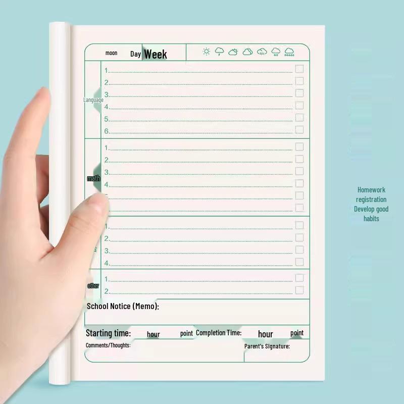 

Одобренная учителем тетрадь для домашних заданий из крафт-бумаги для учеников начальной школы