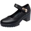 Leather Shoes Spring and Summer Hundreds with Cheongsam Catwalk Dance Shoes Platform Thick Heel One-button Single Shoes