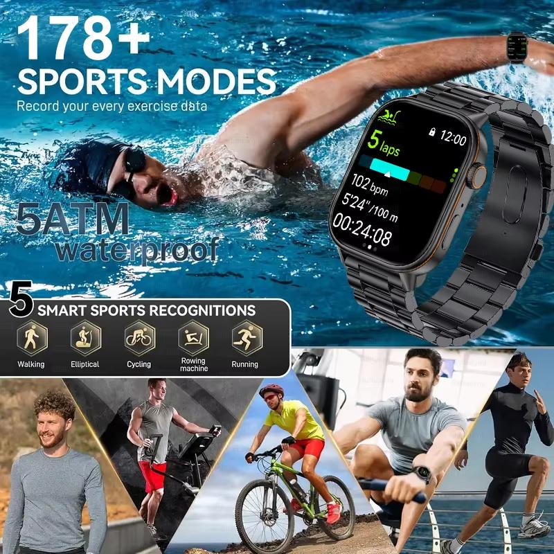 2025 Nové Vojenské Dvoupásmové GNSS GPS Chytré hodinky Kompas 10ATM Vodotěsné Bluetooth Hovor Srdeční tep Sportovní Chytré hodinky Pro Xiaomi