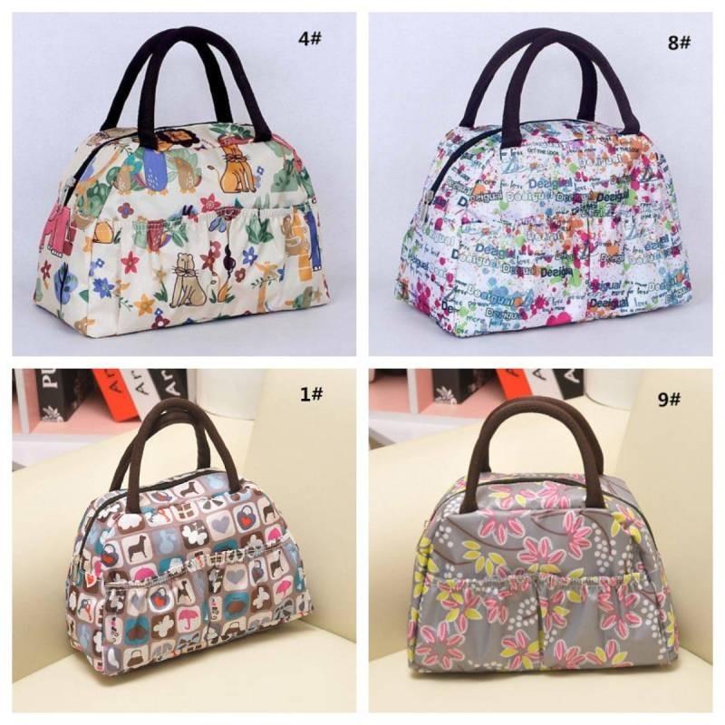 Handbag Ladies Spring Bento Fashion Casual Fine Print Practical Strap Double