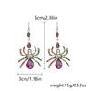 Halloween Colorful Spider Earrings for Women Shiny Crystal Inlaid Zircon Punk Insect Water Drop Earrings Festival Party Jewelry