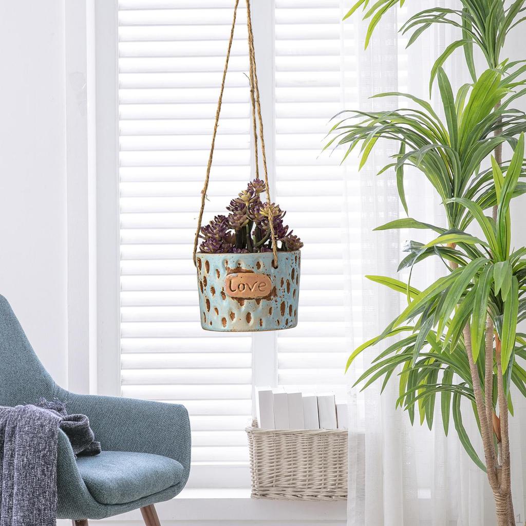 Hanging Ceramic Planter for Outdoor Garden Decor