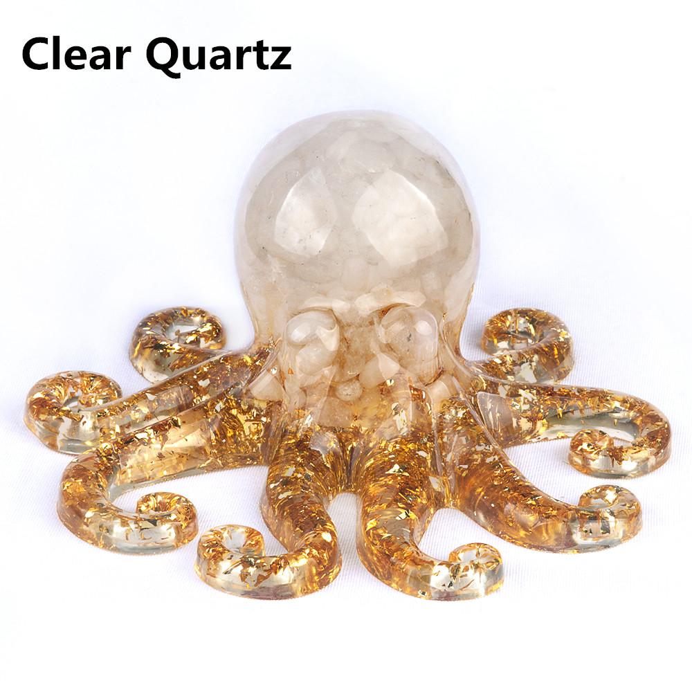 

Орнамент в виде осьминога, натуральный камень, агат, лазурит, резное украшение для дома, подарки на Рождество и Хэллоуин, 45x100 мм 45x100mm