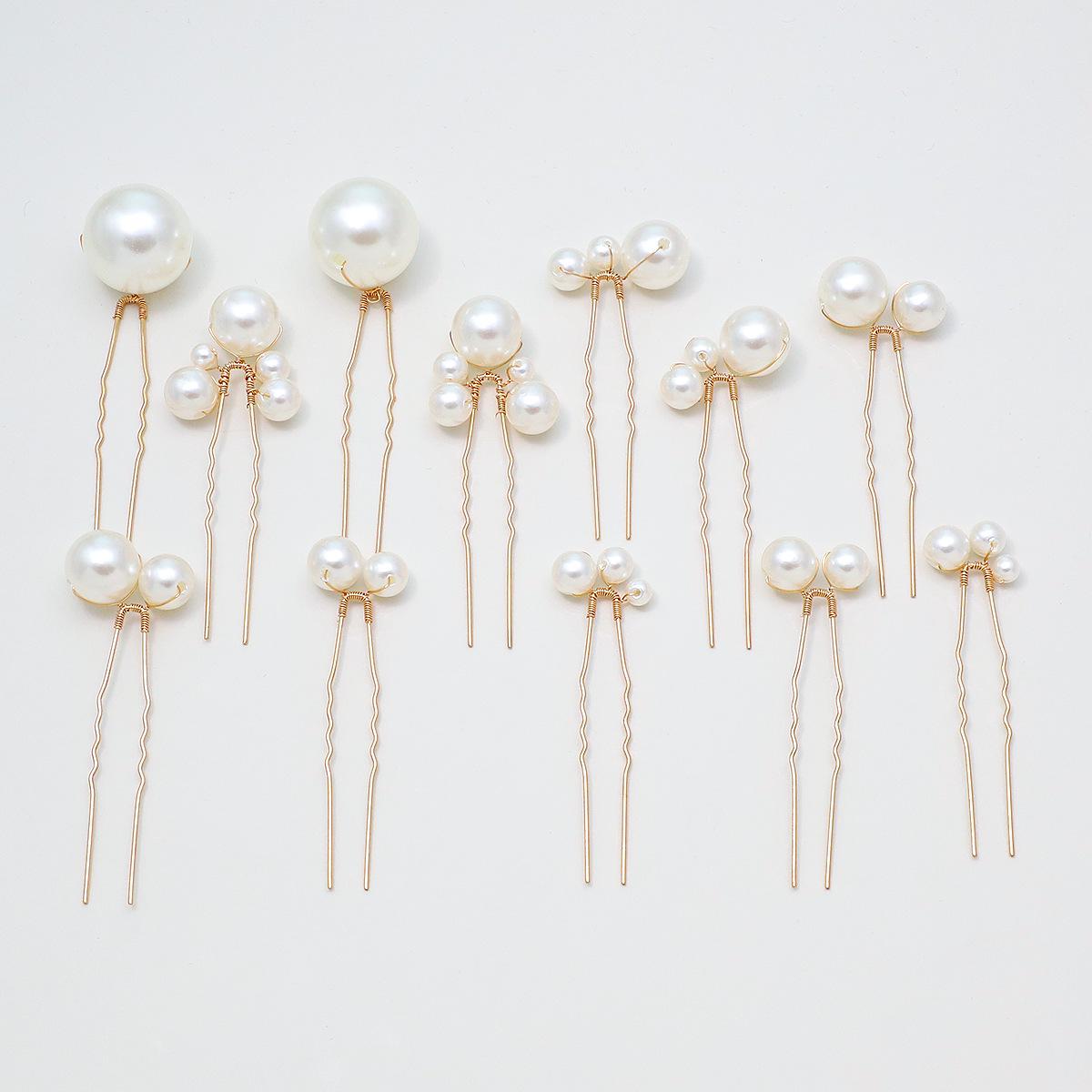 12-Pack Handmade Pearl U-Shaped Hairpins: Simple Bridal Accessories in Ancient Chinese Style Other