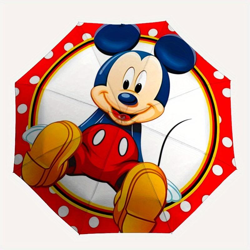 

1pc Mickey Mouse Automatic Folding Umbrella - Portable Foldable Design with 8 Ribs, Durable Plastic & Iron Frame, Outdoor Umbrella yy250731029
