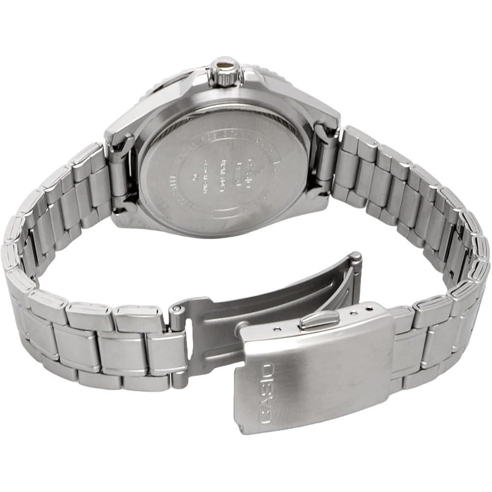 Casio Standard Analog Watch MDV-10D-1A2V Black Blue Bezel Metal Band Unisex