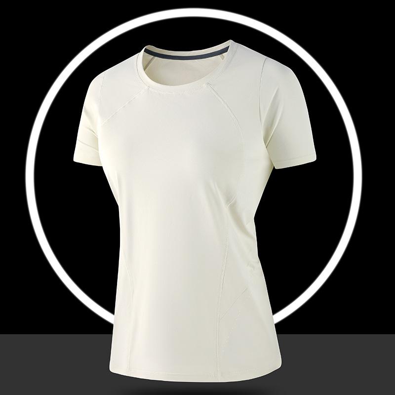 Women's Quick-Dry Round Neck Short Sleeve Ice Silk Yoga T-Shirt
