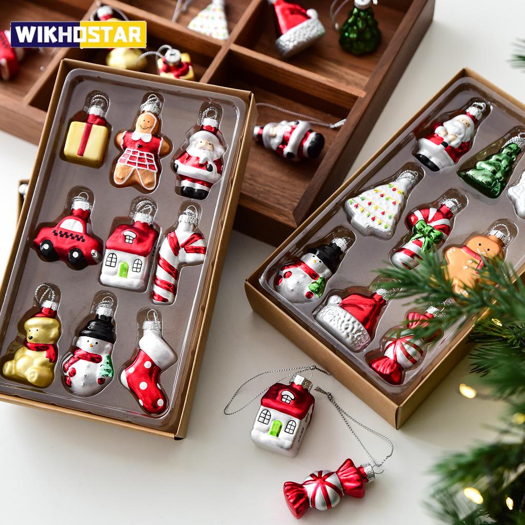 Karácsonyi Készlet Üveg Mézeskalács Ember Karácsonyfa Díszek Karácsonyi Kirakat Nappali Dekorációk Karácsonyi Ajándékok