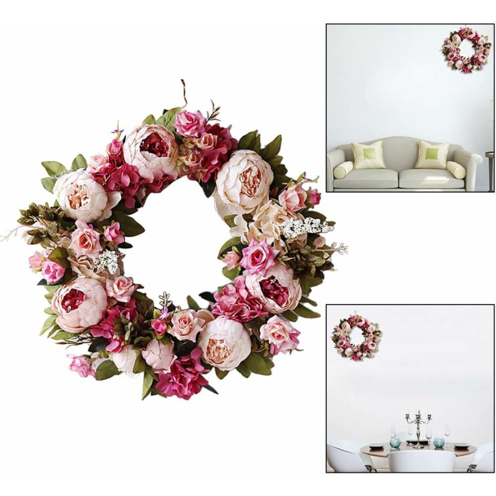 Artificial Peony Wreath Garland Rattan Home Decor Wedding Wreath Flower Home Door Decoration Wedding Centerpieces for Tables