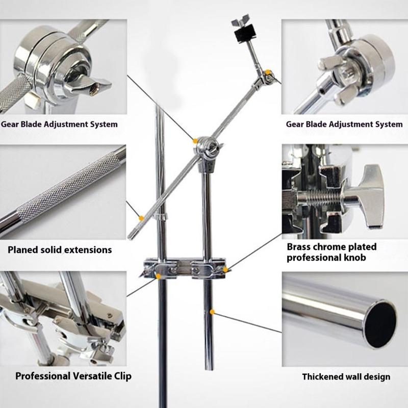 Professional Drum Cymbal Extension Arm Mount Clamp Adjustable Positioning Arm Perfect for Cymbal Quick Installation