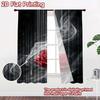 2D flat printing 2pcs Curtain Window Curtains Mystical Red Rose Digital Printed Polyester Drapes Family Party Use for Living