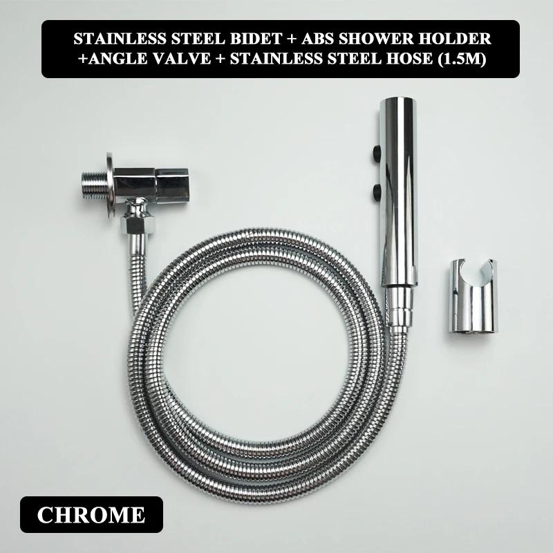 Handbrause Bidet Sprayer Set Hochdruck Dual-Modus Edelstahl Sprühpistole Dusche Selbstreinigend Badezimmerzubehör